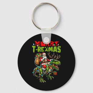 Merry T-rexmas Christmas Xmas T Rex Dinosaur Lover Key Ring