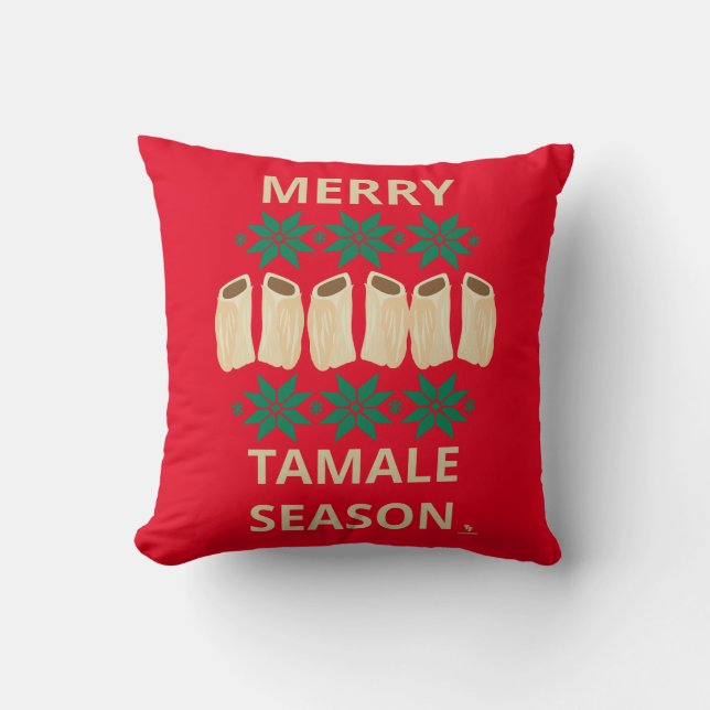 Merry Tamale Season Cheeky Holiday Simple Style T- Cushion (Front)