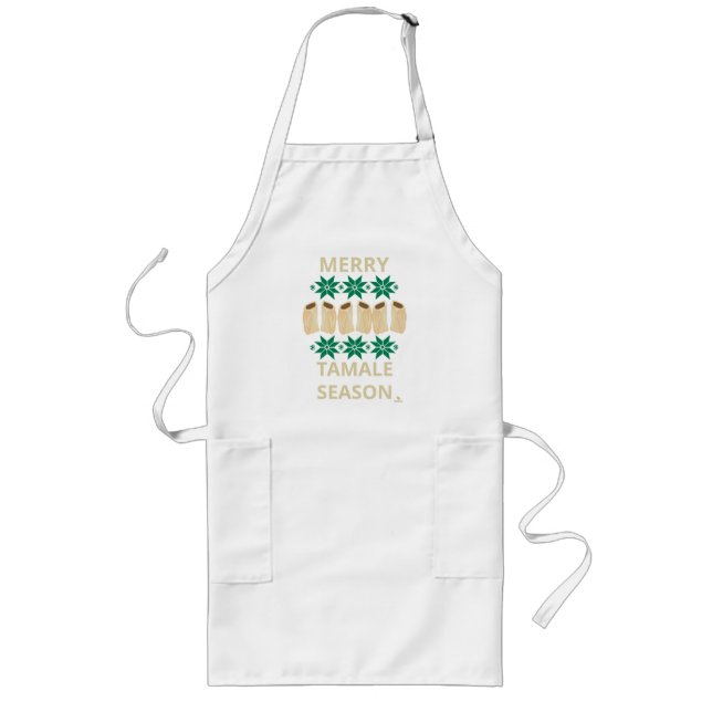 Merry Tamale Season Fun Holiday Simple Style  Long Apron (Front)