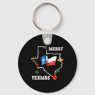 Merry Texmas Texas Flag Christmas Xmas Family Holi Key Ring