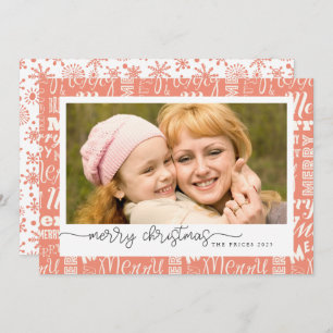 Merry text background Photo Christmas Card