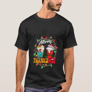 Merry Thanksmas coffee Latte Thanksgiving Christma T-Shirt