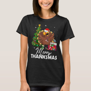 Merry Thanksmas Festive Thanksgiving Christmas Tur T-Shirt