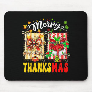 Merry Thanksmas Thanksgiving Christmas Coquette Bo Mouse Pad
