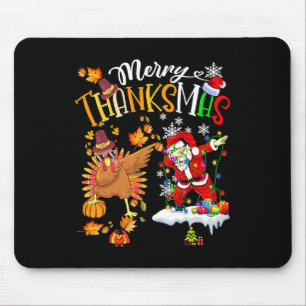 Merry Thanksmas Thanksgiving Christmas Mouse Pad