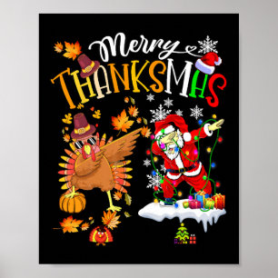 Merry Thanksmas Thanksgiving Christmas Poster