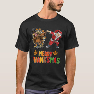 Merry Thanksmas Thanksgiving Fall Christmas Season T-Shirt