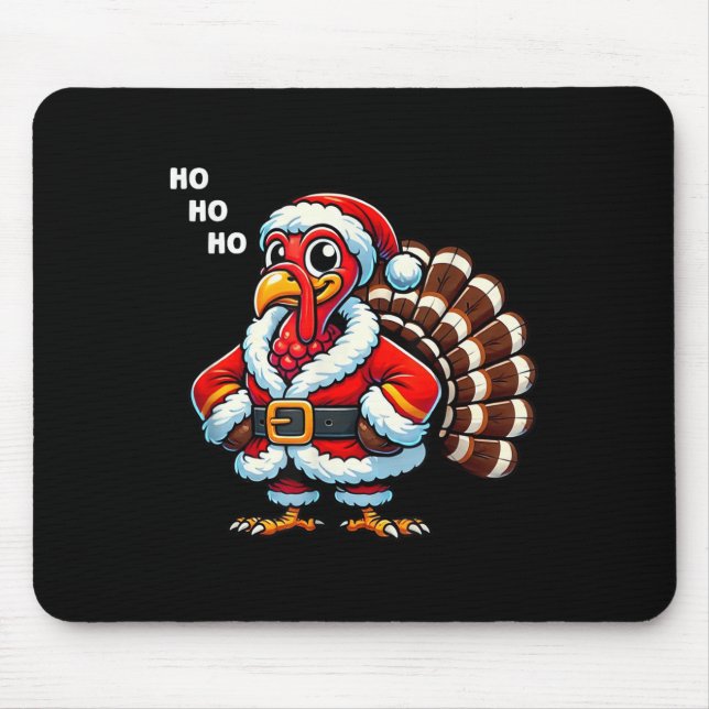 Merry Thanksmas Thanksgiving Turkey Xmas Funny Kid Mouse Pad (Front)