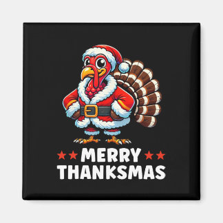 Merry Thanksmas Thanksgiving Turkey Xmas Funny  Magnet
