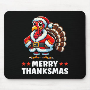 Merry Thanksmas Thanksgiving Turkey Xmas Funny  Mouse Pad