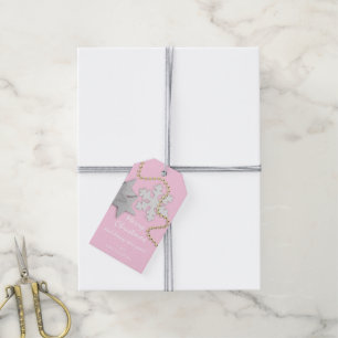 Merry To Holiday Gift Happy New Gold Grey Pink Tags