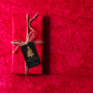 Merry To Name Holiday Christmas Tree Green  Copper Gift Tags