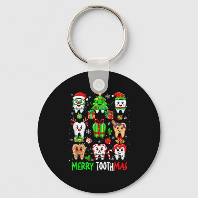 Merry Toothmas Teeth Collection Santa Reindeer Xma Key Ring (Front)