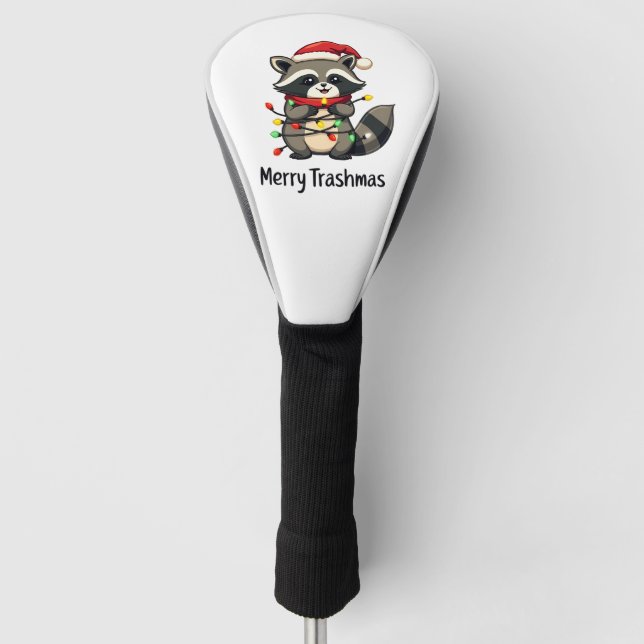 Merry Trashmas Funny Racoon Christmas Holiday  Golf Head Cover (Front)