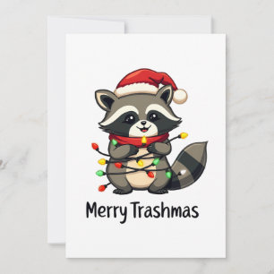 Merry Trashmas Funny Racoon Christmas Holiday Invitation