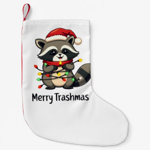 Merry Trashmas Funny Racoon Christmas Holiday Small Christmas Stocking