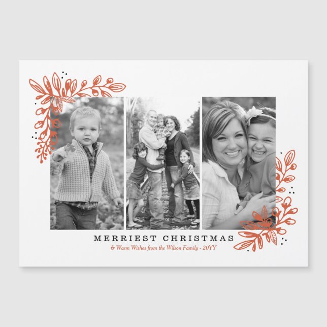 Merry Trio Holiday Photo (Front)