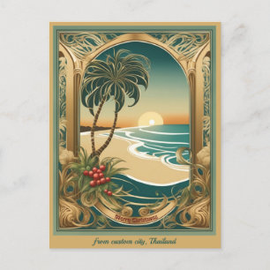 Merry tropical beach christmas Thailand greeting  Postcard