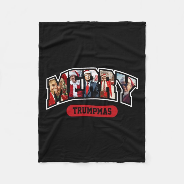 Merry Trumpmas Christmas Trump Pyjamas  Fleece Blanket (Front)