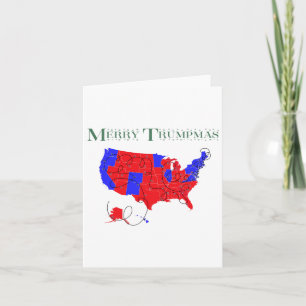 Merry Trumpmas Funny Election Map Xmas Light Card