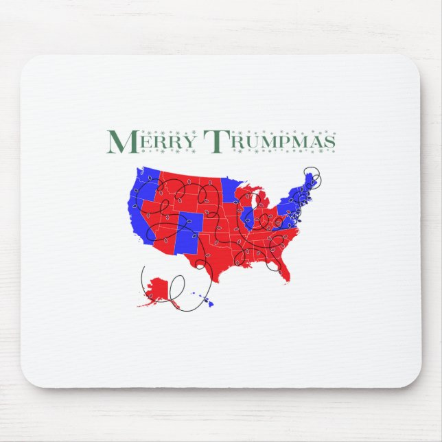 Merry Trumpmas Funny Election Map Xmas Light  Mouse Pad (Front)