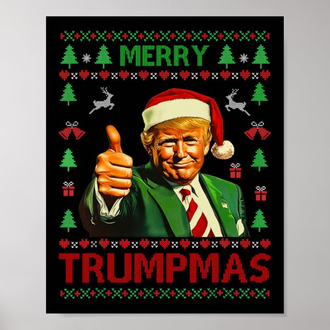 Merry Trumpmas Funny Ugly Christmas Sweater Best X Poster (Front)