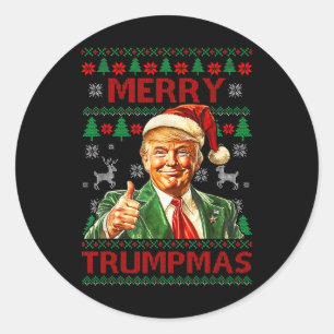 Merry Trumpmas Santa Trump Christmas Classic Round Sticker