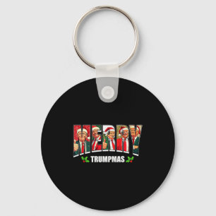 Merry Trumpmas Santa Trump Christmas Pajamas Funny Key Ring