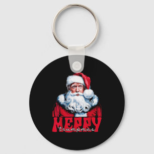 Merry Trumpmas Santa Trump Christmas Pajamas Funny Key Ring