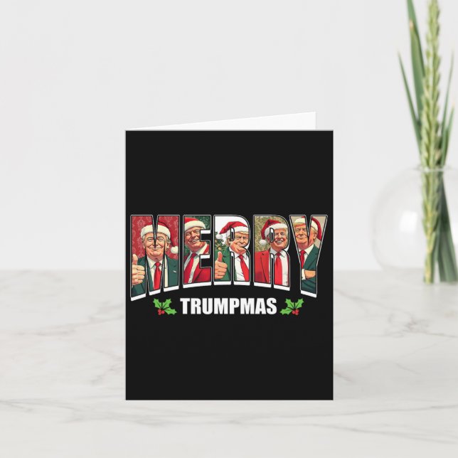 Merry Trumpmas Santa Trump Christmas Pyjamas Funny Card (Front)