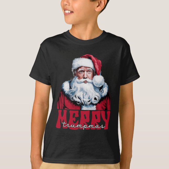 Merry Trumpmas Santa Trump Christmas Pyjamas Funny T-Shirt (Front)