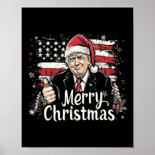 Merry Trumpmas Thankful Christmas Trump As Santa Poster