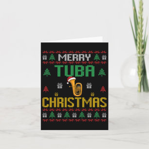 Merry Tuba Christmas Funny Tuba Player Ugly Xmas H Card
