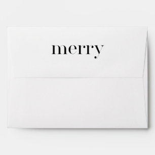 Merry Typography with Botanical Print Holiday Envelope