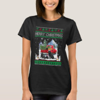 Merry Ugly Christmas Black Lab Hat Santa Red Truck