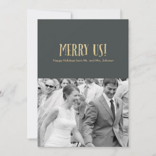 Merry Us! Holiday Photo Card-Glitter & Cement