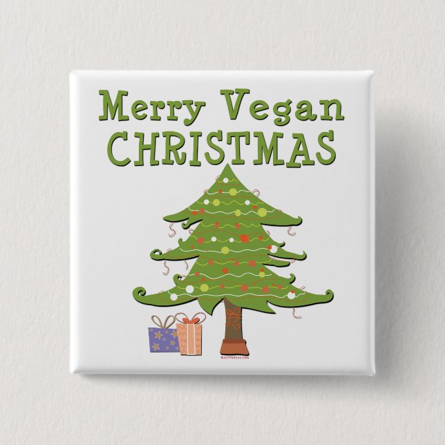 Merry Vegan Christmas 15 Cm Square Badge (Front)