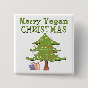 Merry Vegan Christmas 15 Cm Square Badge