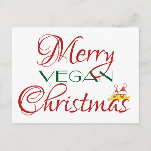 Merry Vegan Christmas Holiday Postcard