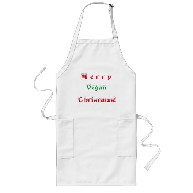 Merry Vegan Christmas Long Apron (Front)