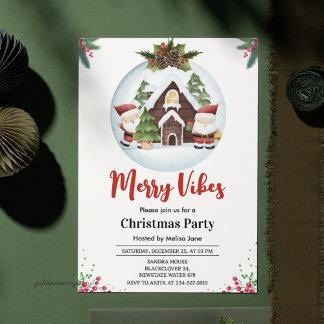 Merry Vibes Christmas Party Invitation