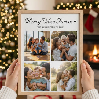 Merry Vibes Forever Classic Family Greeting card