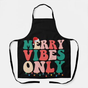 Merry Vibes Only Christmas Holiday Family Apron