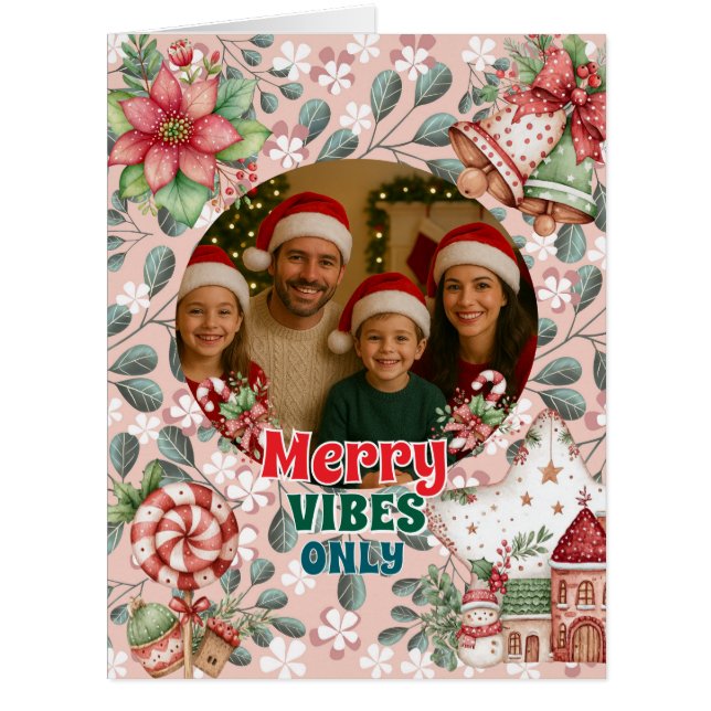 Merry Vibes Only – Funny Christmas Card  (Front)