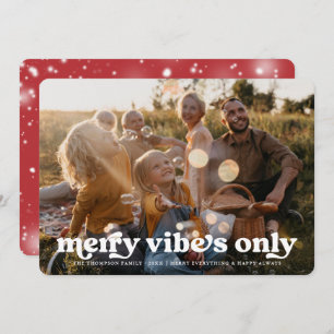 Merry Vibes Only Retro Christmas Photo Holiday