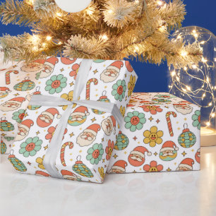 Merry Vibes Only Retro Holiday Wrap Wrapping Paper