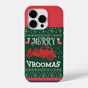 MERRY VROOMAS - CHRISTMAS UGLY SWEATER iPhone 14 PRO CASE