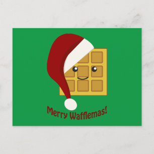 Merry Wafflemas Christmas Waffle Holiday Postcard