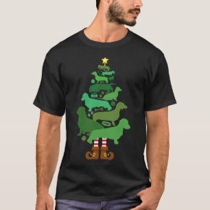 Merry Weiner Christmas Tree Dachshund Dog Lover T-Shirt