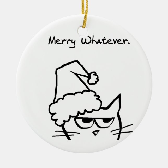 Merry Whatever Ceramic Tree Decoration (Front)